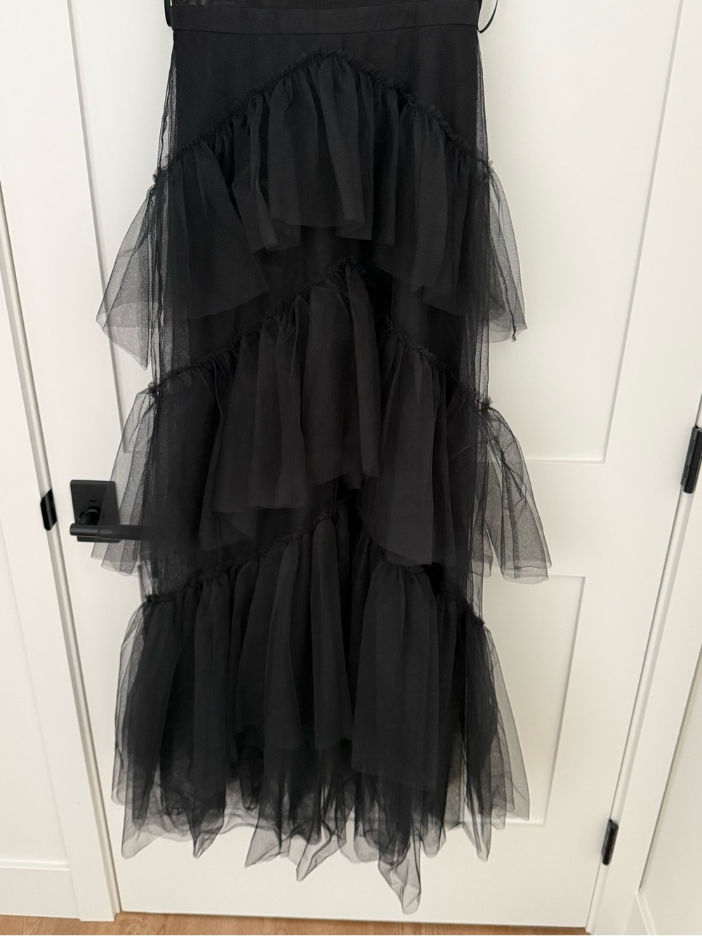 BCBG Black Tiered Tulle Evening Dress - Picture 5 of 6